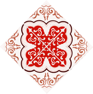 Red tile mosaic