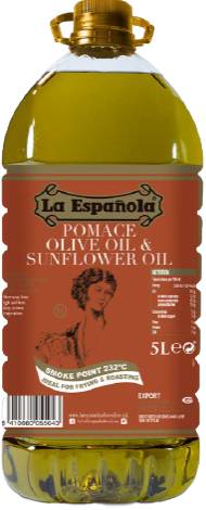 Pomace olive oil and sunflower oil bottle