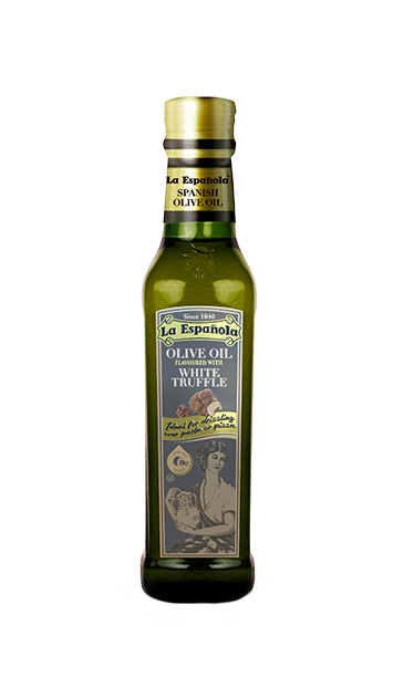 La Española Extra Virgin Olive Oil flavoured white truffle bottle