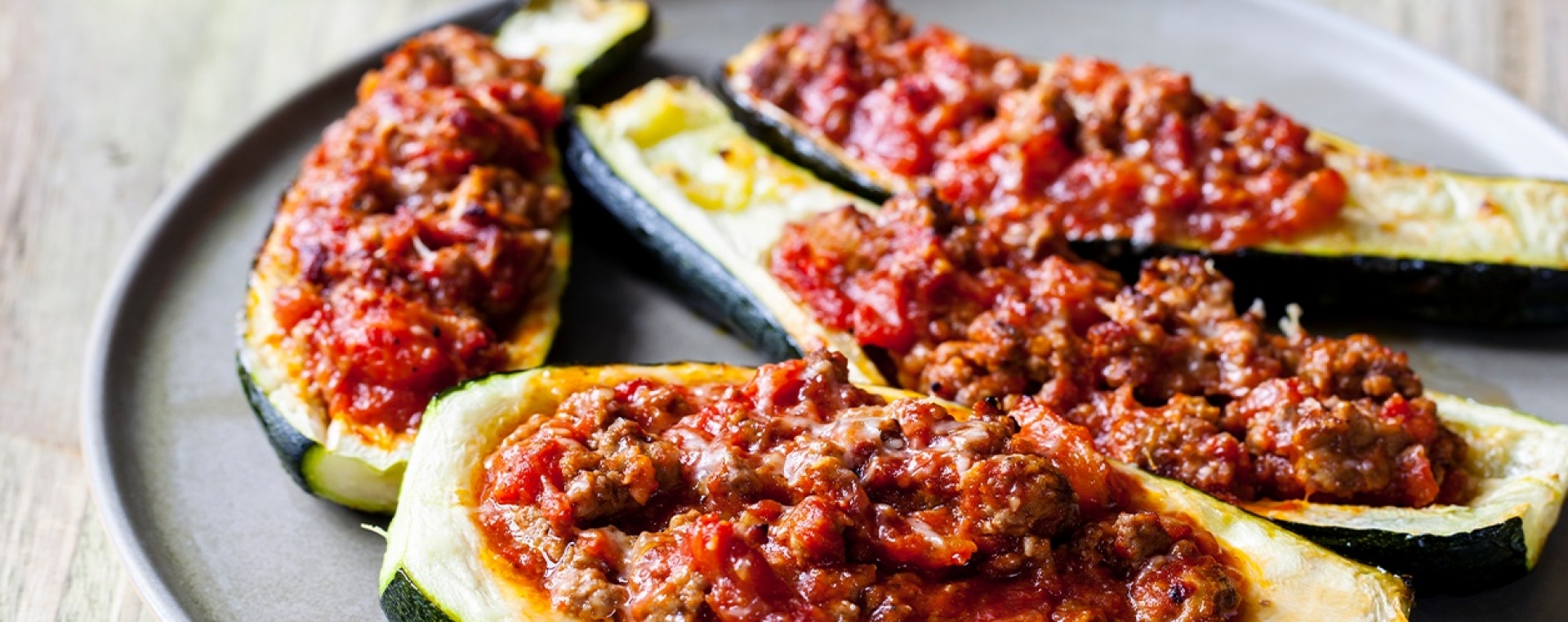 Stuffed Courgettes With Minced Meat And Cheese