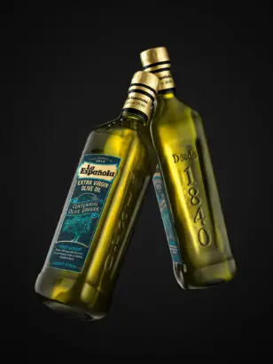 Two bottles of extra virgin oil La española